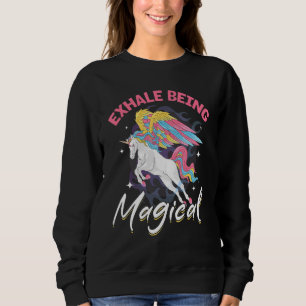 Sudadera La exhalación de arco iris de unicornio es mágica