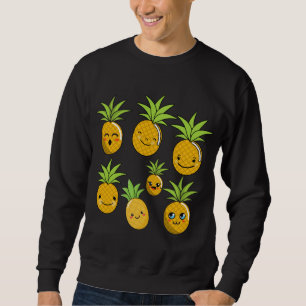 Sudadera La familia de las piñas cute la fruta divertida de