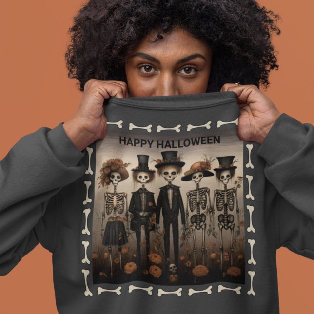 Sudadera La familia de Skeleton feliz Halloween (Subido por el creador)
