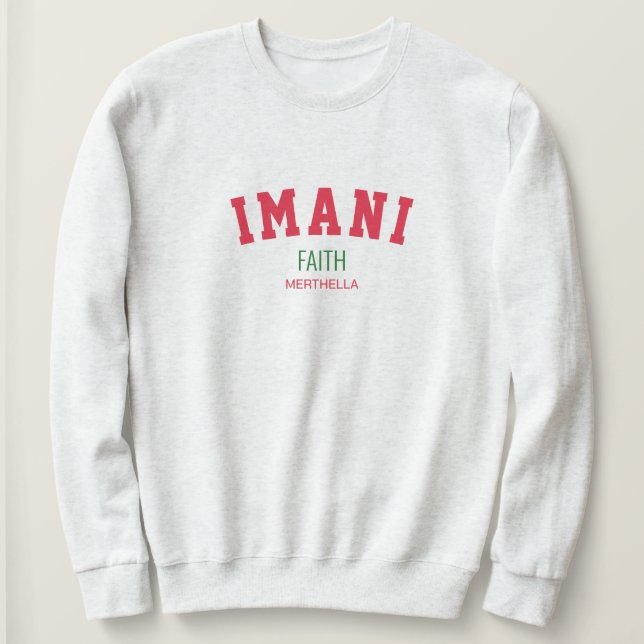 Sudadera La fe de Kwanzaa IMANI personalizada (Anverso del diseño)