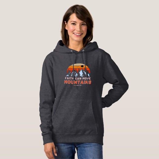 Sudadera La fe puede mover montañas de la biblia de las muj (Anverso completo)