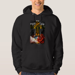 Sudadera La fe vintage sobre el miedo la cruz cristiana