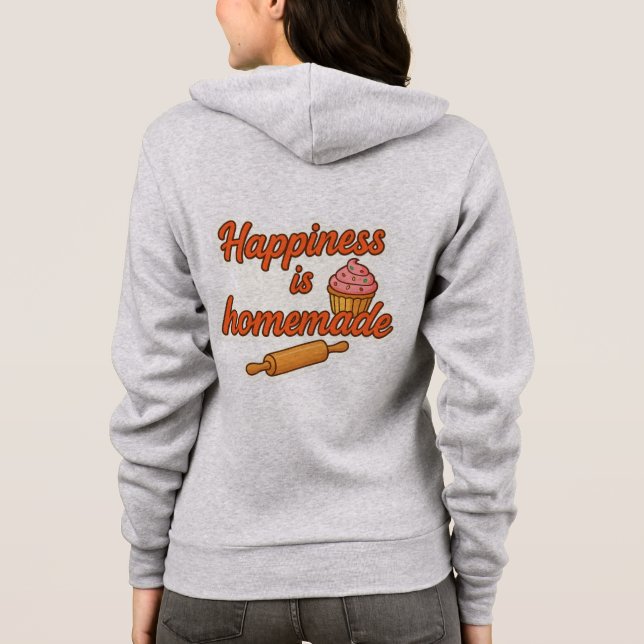 Sudadera La felicidad es Pegatina casero (Reverso)