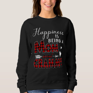 Sudadera La felicidad es ser mamá y grammy a cuadros bebé A