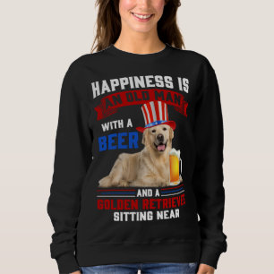 Sudadera La felicidad es un anciano con una cerveza y un R 