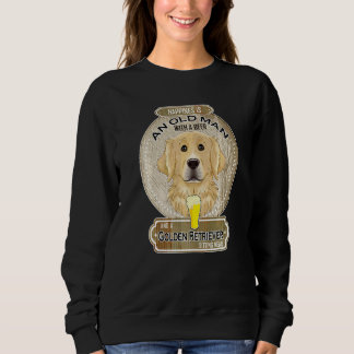 Sudadera La Felicidad Es Un Hombre Mayor Con Un Golden Retr