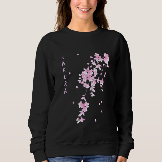 Sudadera La flor de Sakura florece en el arte japonés (Anverso)