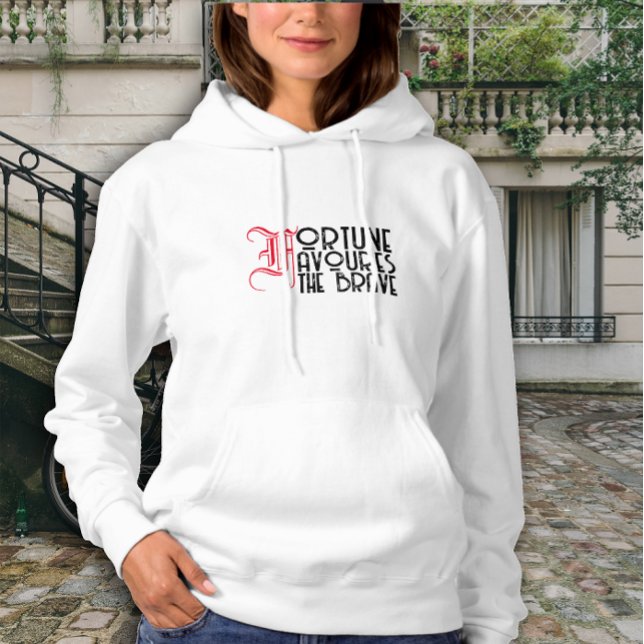 Sudadera La fortuna de citas de motivación favorece a los v (Subido por el creador)
