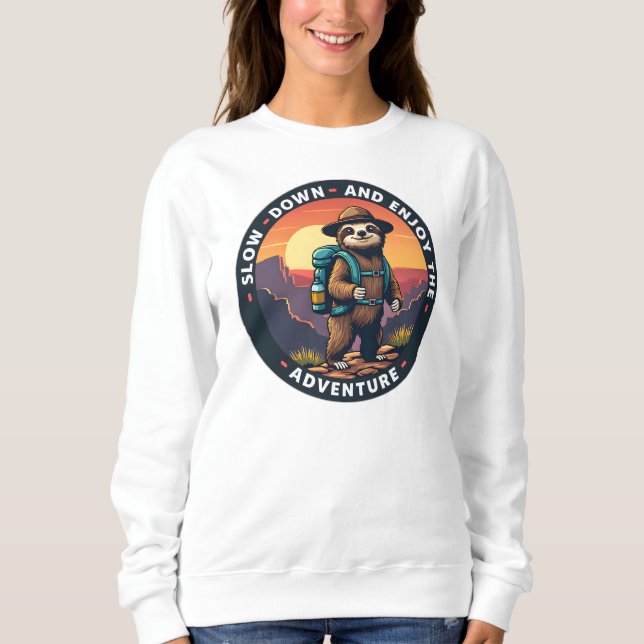 Sudadera La franja blanca se desacelera y disfruta la avent (Anverso)