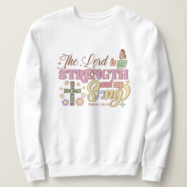 Sudadera La fuerza del Señor y mi canción Jesús (Anverso del diseño)