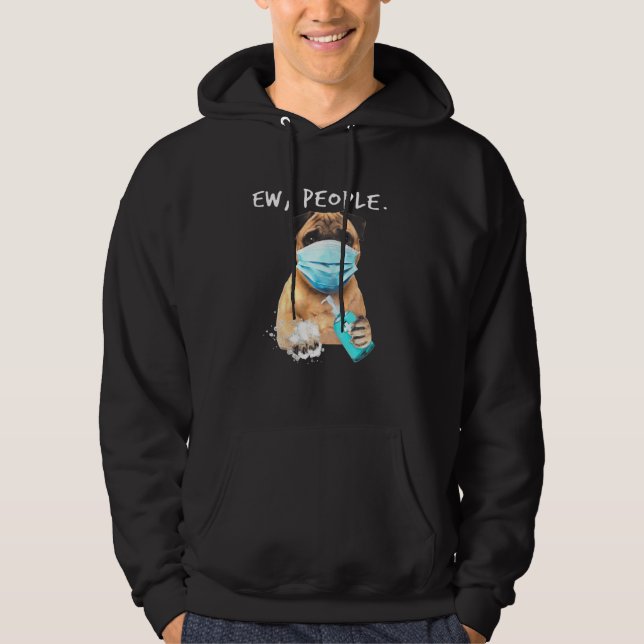 Sudadera La Gente De Pug Ew Viste Con Una Máscara De Cara (Anverso)