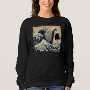 Sudadera La gran ola del Ukiyo japonés tiburón kanagawa