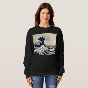 Sudadera La Gran Ola Fuera de Kanagawa Hokusai, arte japoné