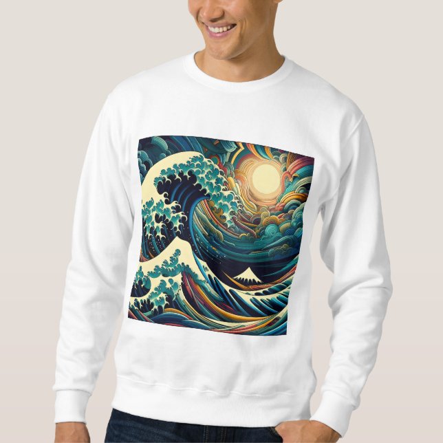 Sudadera La Gran Ola, la ola de Kanagawa v1 (Anverso)