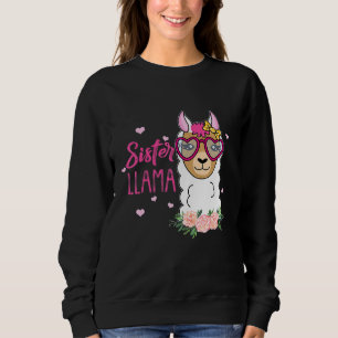 Sudadera La hermana Lama Boho flor un corazón rosado