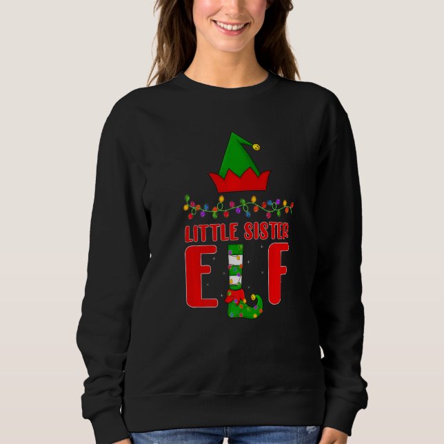 Sudadera La hermanita Elf Matching Family Lighting Christm (Anverso)