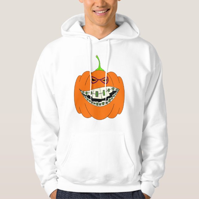 Sudadera La Jack-O-Linterna apoya el vidrio del empollón (Anverso)