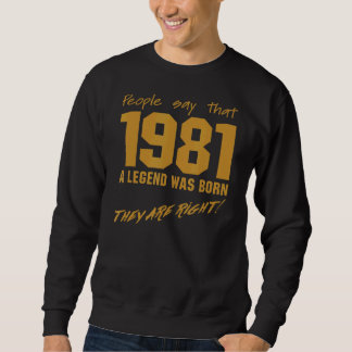 Sudadera La leyenda nació en 1981. Celebración de la cosech
