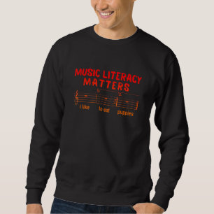 Sudadera La Literatura De Música Vintage Me Gusta Comer Pup