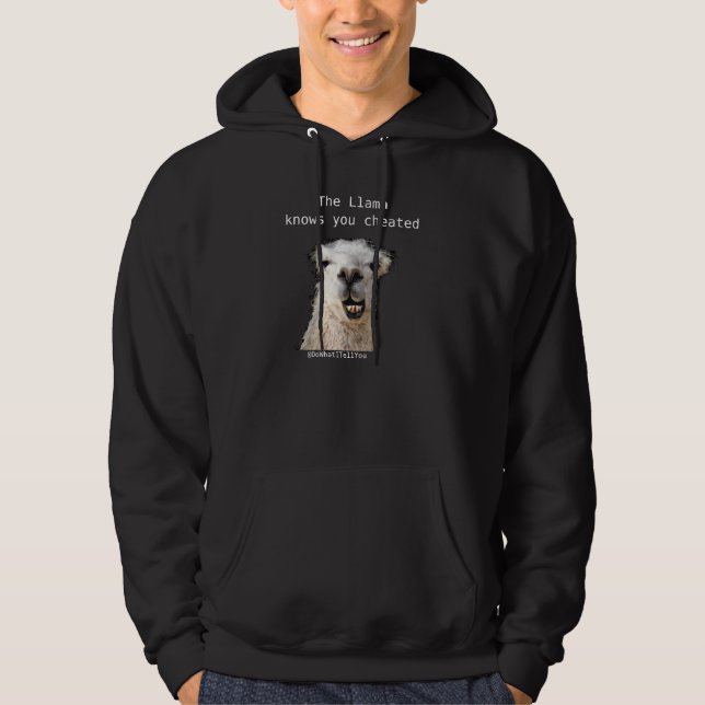 Sudadera La llama sabe que usted engañó (Anverso)