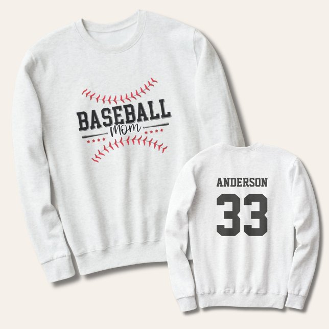 Sudadera La madre del béisbol personaliza el equipo de béis (Baseball Mom Sweatshirt Gift)