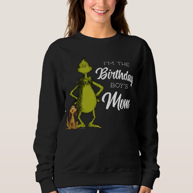 Sudadera La madre del niño de cumpleaños Grinch Chalkboard (Anverso)