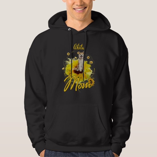 Sudadera La madre del perro del girasol Akita (Anverso)