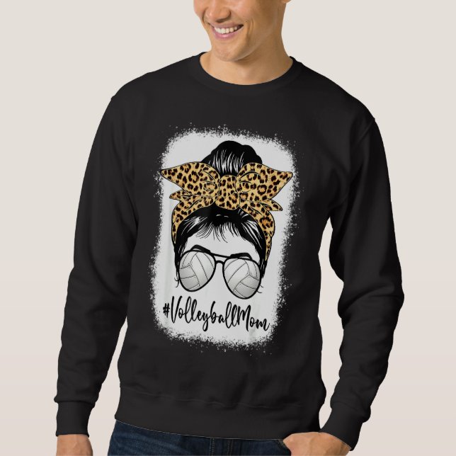 Sudadera La madre del voleibol leopard desordenada canción  (Anverso)