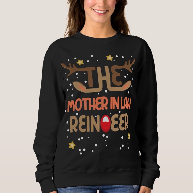 Sudadera La madre en la ley, familia que codea renos - Grac (Anverso)