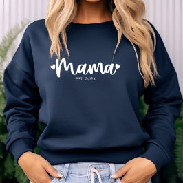 Sudadera La Mamá Este Moderna Personalizada. Tipografía de