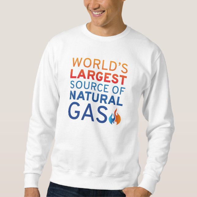 Sudadera La mayor fuente mundial de gas natural (Anverso)