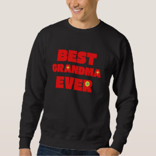 Sudadera La mejor abuela jamás colorida flora moderna retro