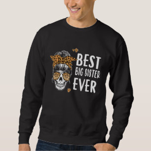Sudadera La mejor hermana mayor de madre de leopardo cráneo