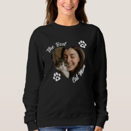 Sudadera "La Mejor Mamá de Gatos" Corazón de Foto Personali