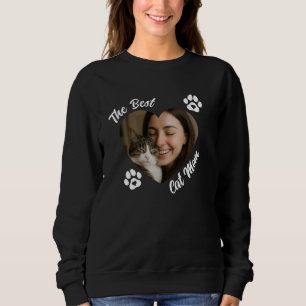 Sudadera "La Mejor Mamá de Gatos" Corazón de Foto Personali