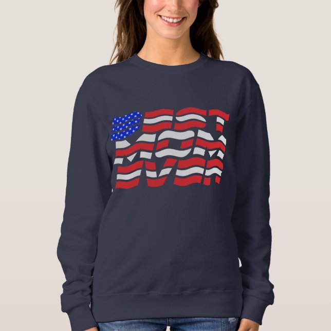 Sudadera La mejor mamá de la bandera de EEUU (Anverso)