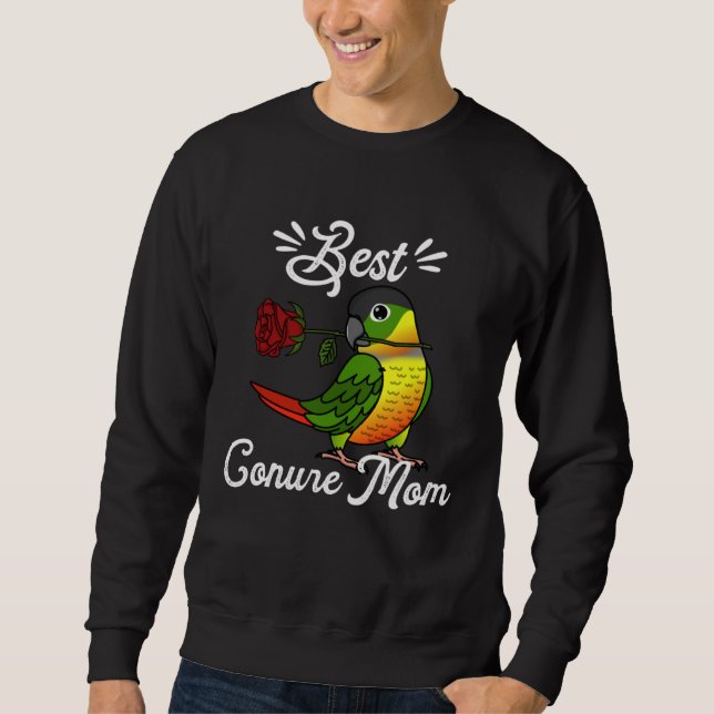 Sudadera La mejor mamá de loro, conure de mejilla verde de  (Anverso)