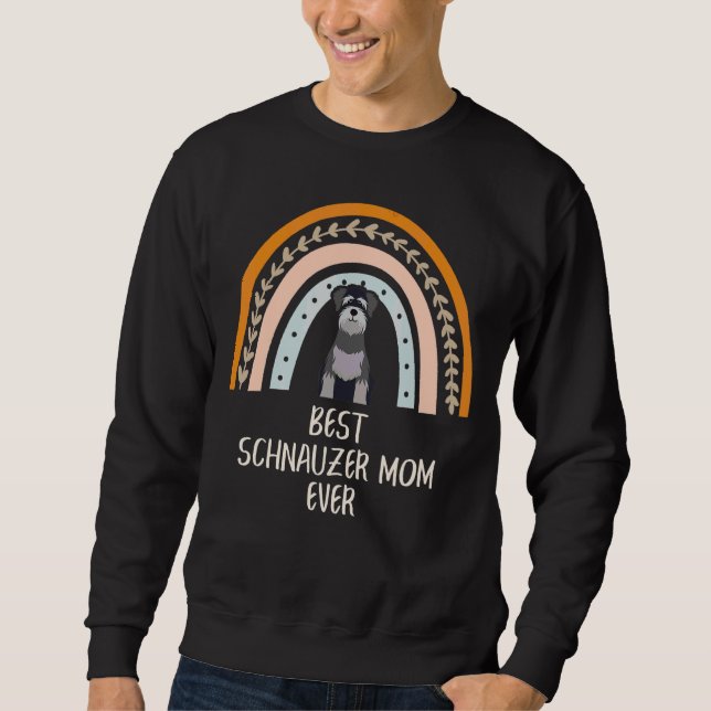 Sudadera La mejor mamá de Schnauzer en el boho arcoiris (Anverso)