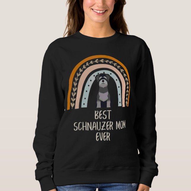 Sudadera La mejor mamá de Schnauzer en el boho arcoiris (Anverso)