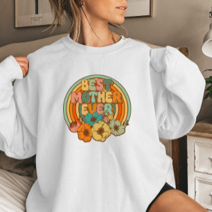 Sudadera La mejor mamá del mundo Floral Retro Cómodo