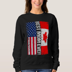 Sudadera La mejor mamá jamás mujeres retro bandera de Canad