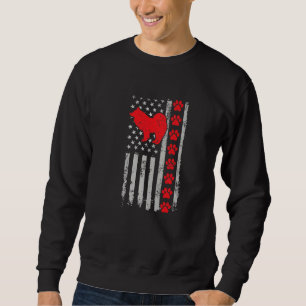 Sudadera La mejor mamá y papá bombero Samoyed Ever bandera
