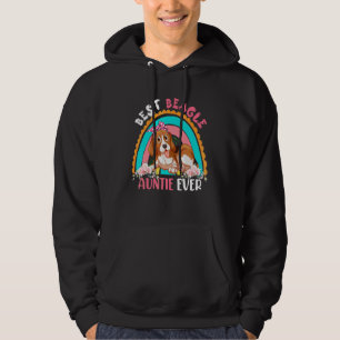 Sudadera La mejor tía beagle, perro con flores de arcoiris,