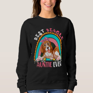 Sudadera La mejor tía beagle, perro con flores de arcoiris,