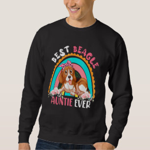 Sudadera La mejor tía beagle, perro con flores de arcoiris,