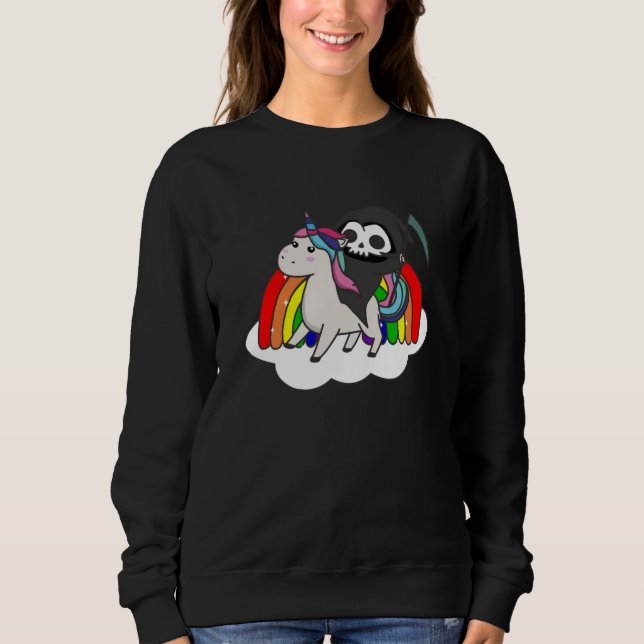 Sudadera La muerte en el arco iris de Unicornio (Anverso)