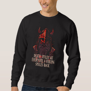 Sudadera La muerte sonríe a todos Vintage Viking Retro Nors