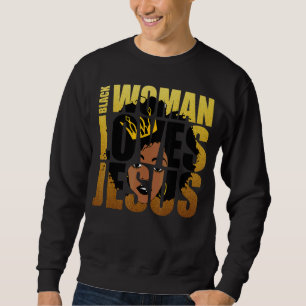 Sudadera La Mujer Negra ama A Jesús Por La Católica Cristia