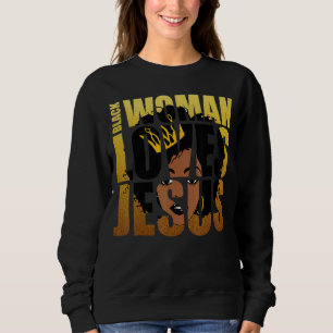 Sudadera La Mujer Negra ama A Jesús Por La Católica Cristia