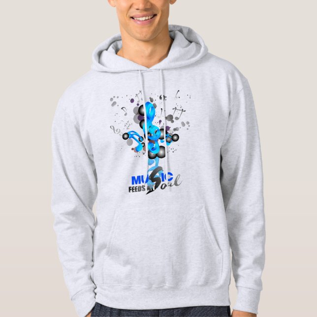 Sudadera La música alimenta mi alma | Hoodie masculino (Anverso)